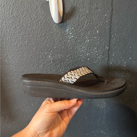 Teva Elegant Black and Grey Women's Wedge Sandals - Picture 1 of 6